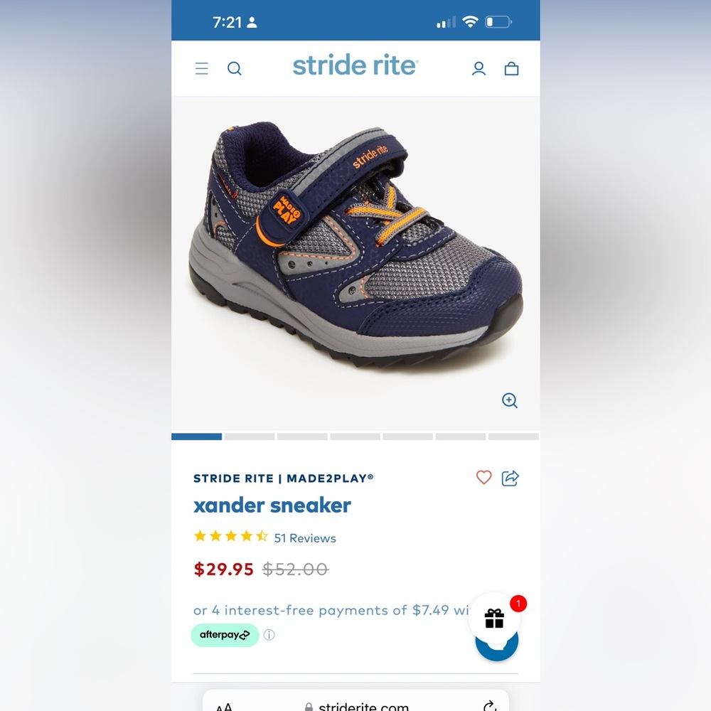STRIDE RITE | MADE2PLAY® xander sneaker 8.5 W